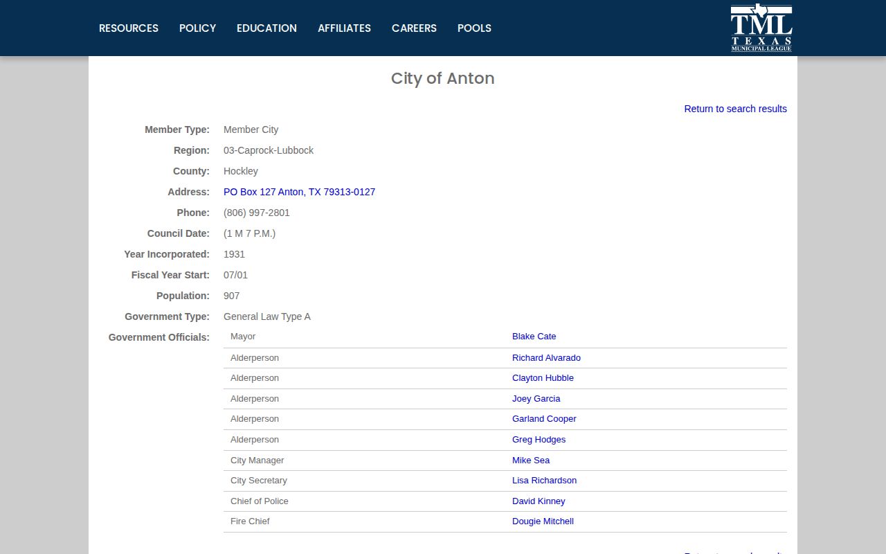 Anton booking record and police contact directory